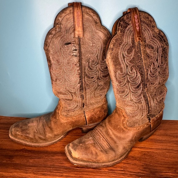 ARIAT Square Toe Pink Trim Design Size US 9B - Picture 2 of 8